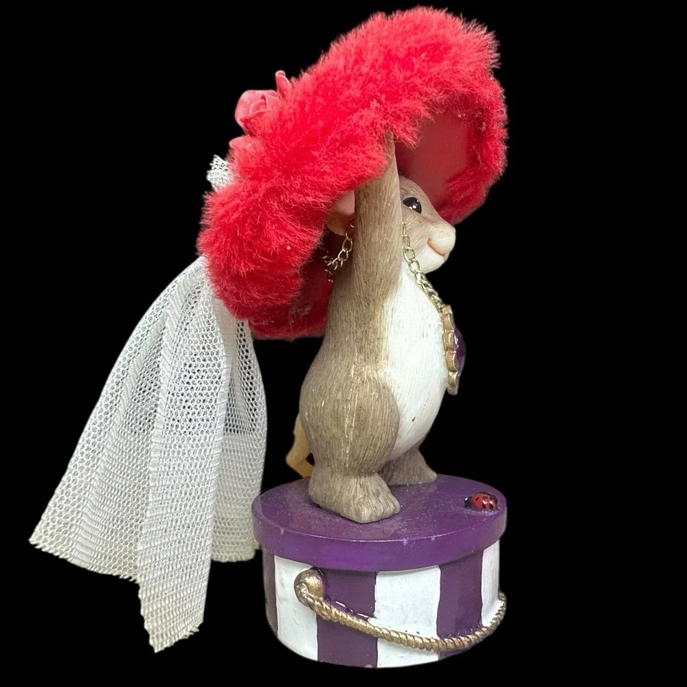 Charming Tails Fitz & Floyd You've Got Style Mouse Figurine Purple‎ Red Hat Lady